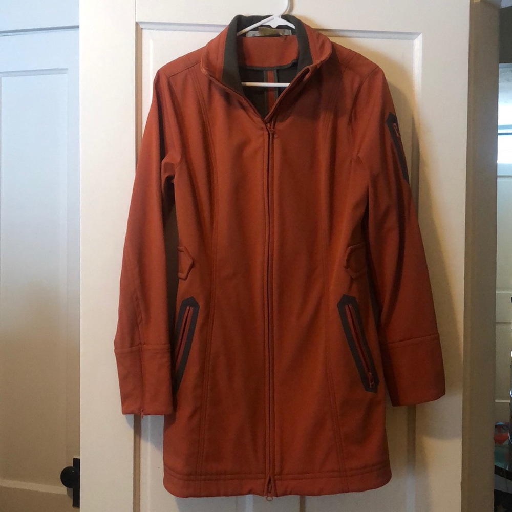 Orange Athleta soft shell dress jacket